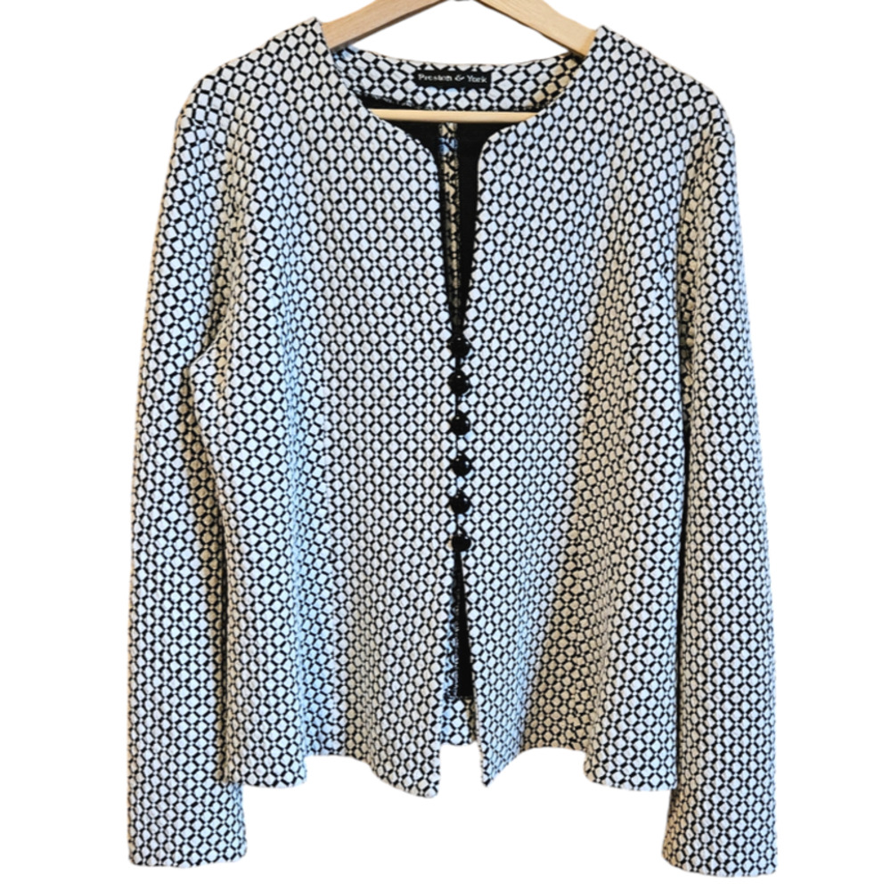Preston & York Christy Jacket Black Ivory Women's Size Large